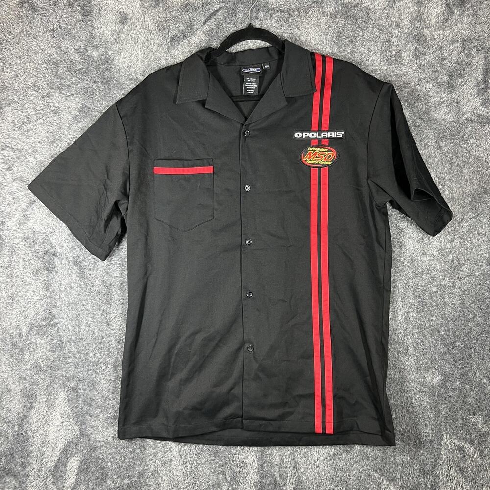 Pure Polaris Shirt Mens Medium Black MSD Master Service Dealer Racing Workwear